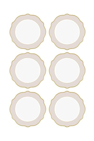 The Mia Jaswely Servis Tabağı 6 Parça Kum Beji 27 cm