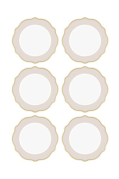 The Mia Jaswely Servis Tabağı 6 Parça Kum Beji 27 cm