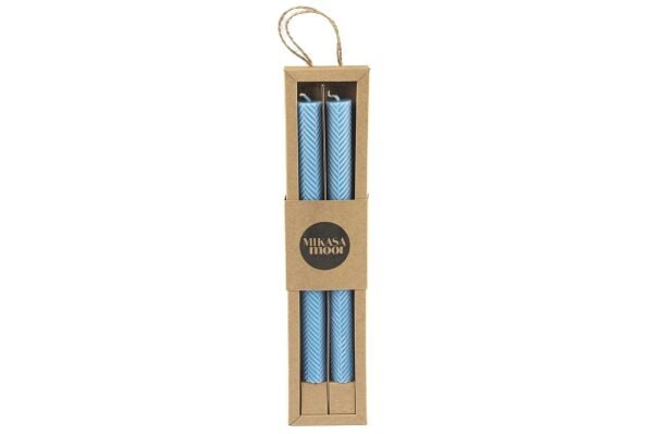 Mikasa Moor Balık Sırtı Açık Mavi Mat 25 cm 2'li Mum