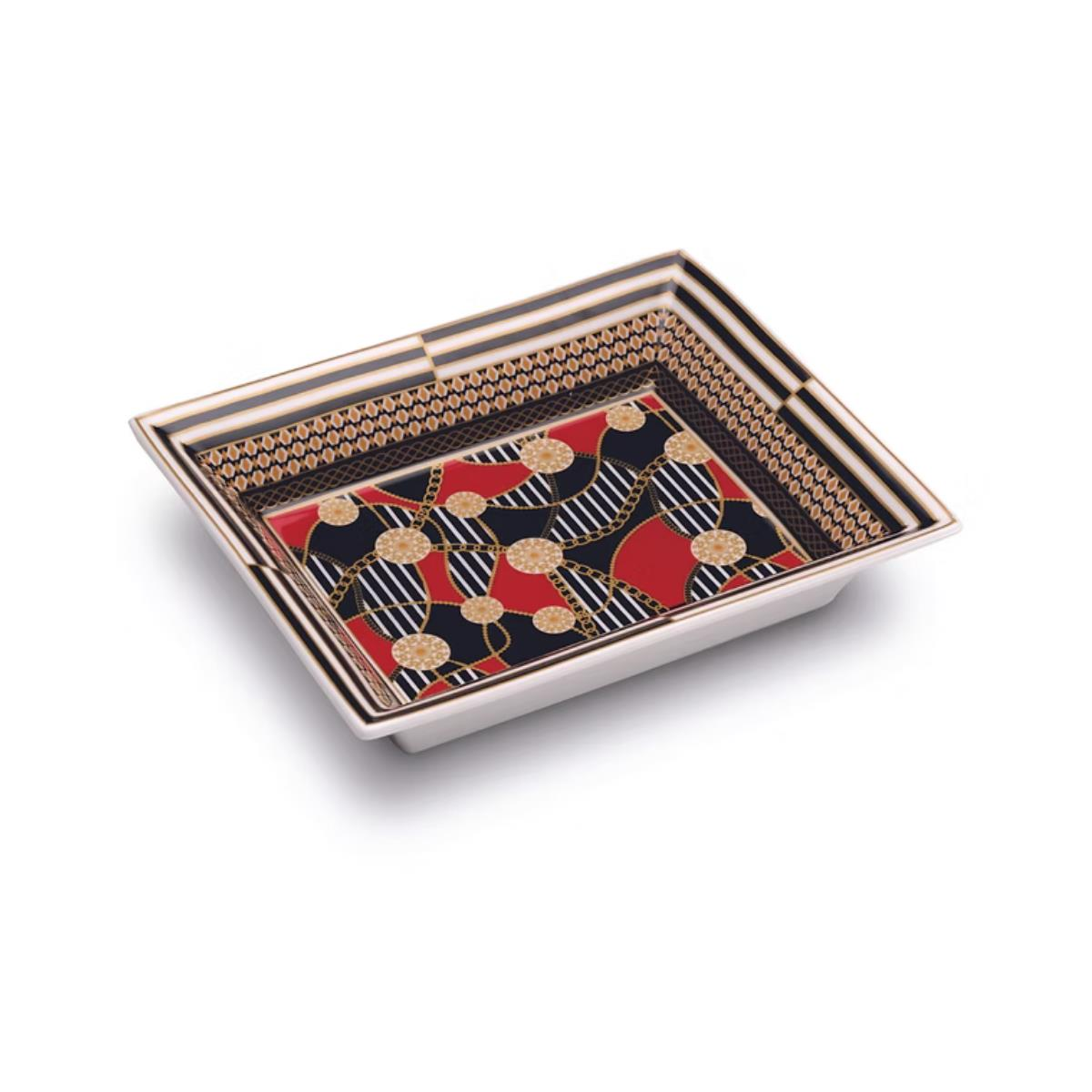 Pozzi Milano Porselen Dekoratif Tabak 19,5 x 15,5 cm