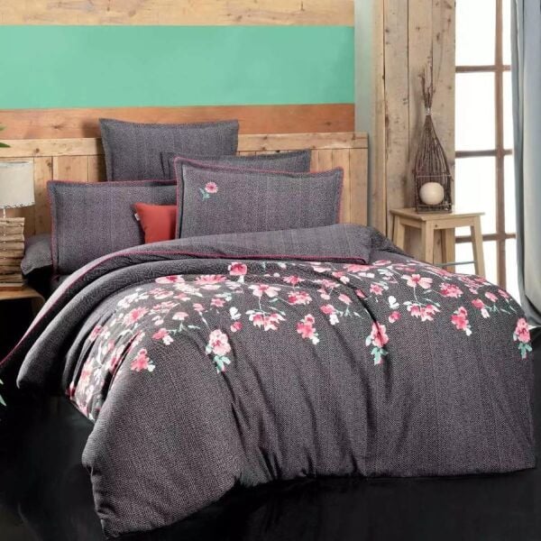 Sarev Siva Flanel Nevresim Takımı Siyah Çift Kişilik