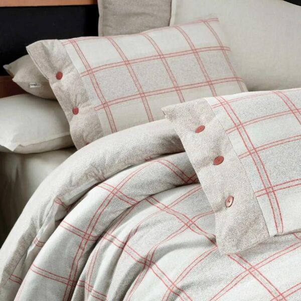 Sarev Arves Flanel Nevresim Takımı Bej Çift Kişilik