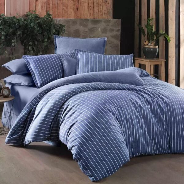 Sarev Sandro Flanel Nevresim Takımı Mavi Çift Kişilik