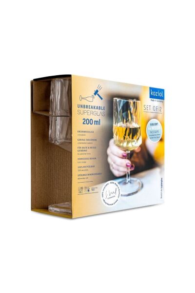 Koziol Superglass 200 Ml Şeffaf Kadeh 2li Set