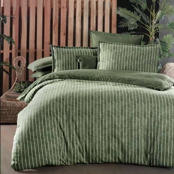 Sarev Sandro Flanel Nevresim Takımı Yeşil Çift Kişilik