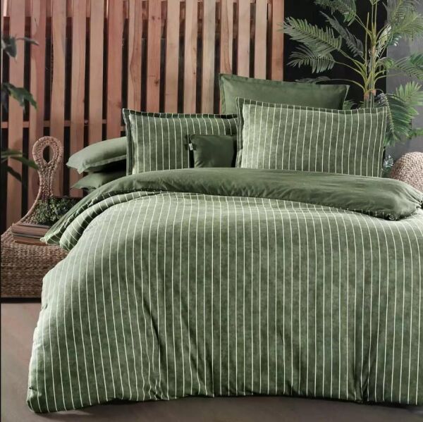 Sarev Sandro Flanel Nevresim Takımı Yeşil Çift Kişilik