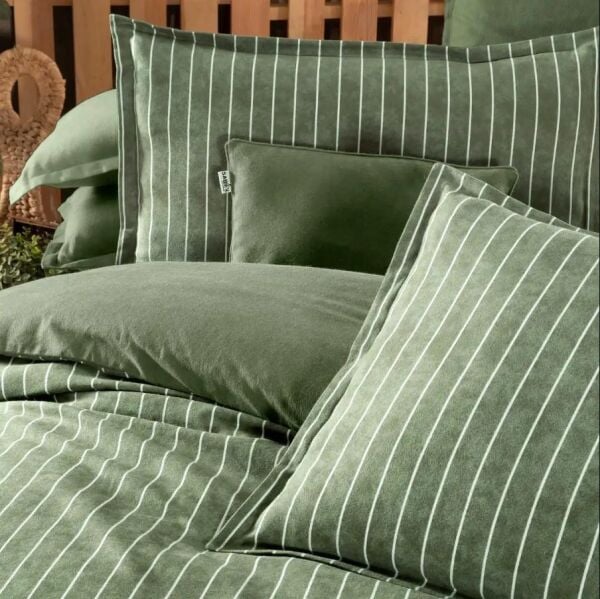 Sarev Sandro Flanel Nevresim Takımı Yeşil Çift Kişilik