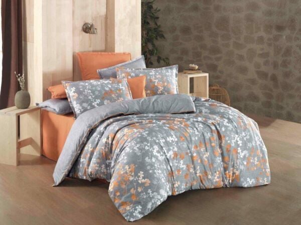 Sarev Enola Fancy Poplin Nevresim Takımı Gri Tek Kişilik