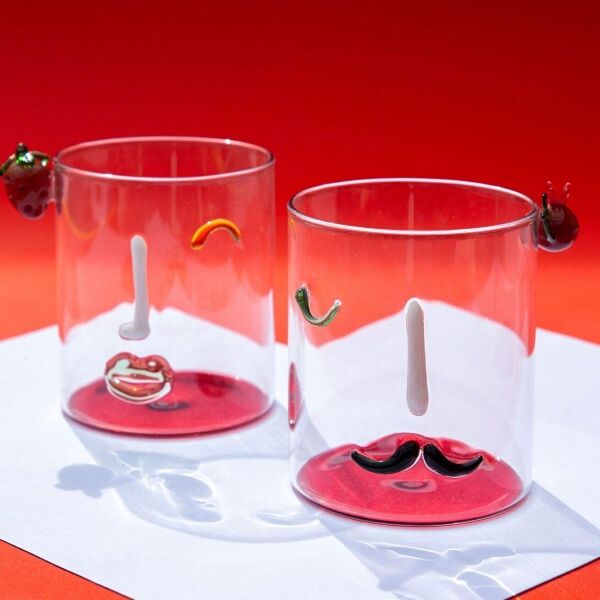 Baci Milano Romeo&Giulietta 2'li Bardak Seti Cam Kırmızı 370 ML