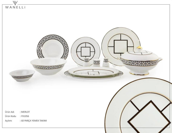 Wanelli Fx1056 Merlot 60 Parça Yuvarlak Yemek Takımı
