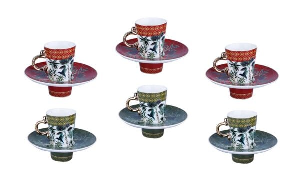 Lucky Art Belle Bone 6'lı Kahve Fincan Seti