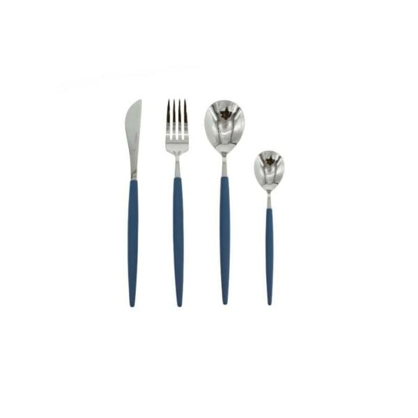 Wanelli Rotti Fx1069 Mavi Sade 24 Parça Çatal Kaşık Bıçak Seti