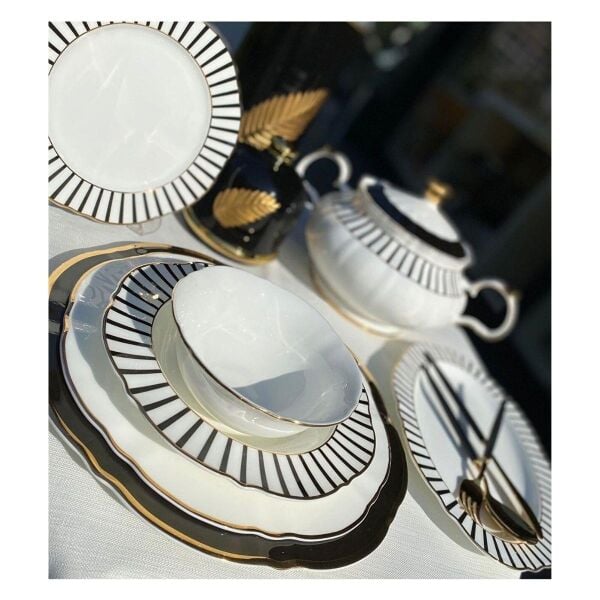 Wanelli Fx1077 Zebra 70 Parça Yuvarlak Yemek Takımı