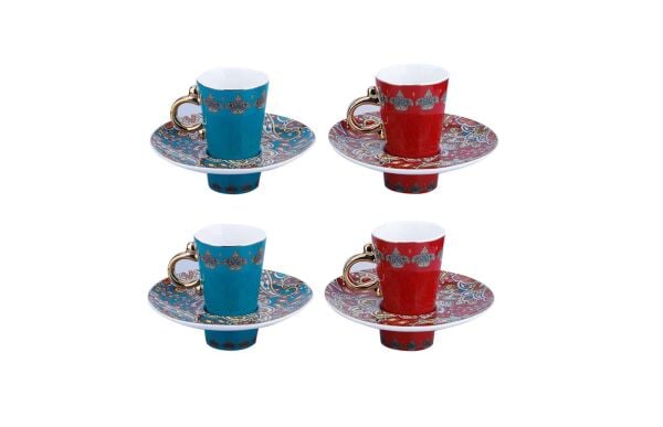 Lucky Art Lois Bone 4'lu Kahve Fincan Seti