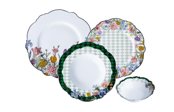 Lucky Art Nara Bone 24 Parça Yemek Takımı