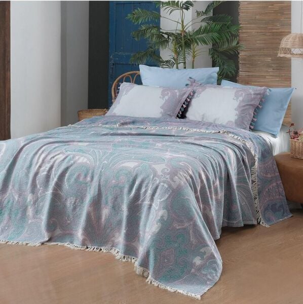 Sarev Delroy Pike Takımı Çift Kişilik 2 Yastık Gri