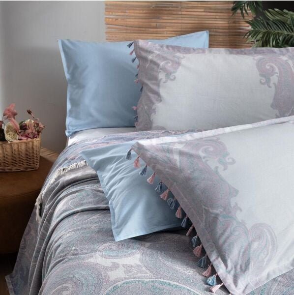 Sarev Delroy Pike Takımı Çift Kişilik 2 Yastık Gri