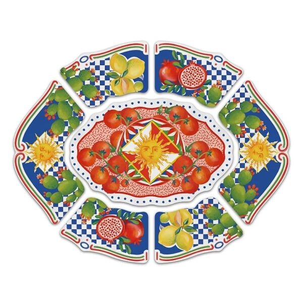 Baci Milano Dolce Vita 7 Parça Meze Tabağı Çok Renkli