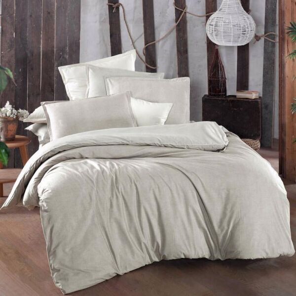 Sarev Sumer Fancy Poplin Nevresim Takımı Bej Tek Kişilik