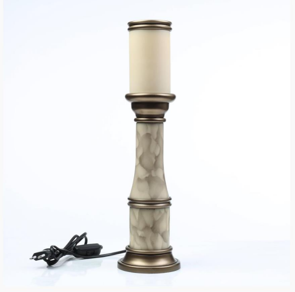 Vitale Altın Büyük Mermer Desen Abajur 45 cm