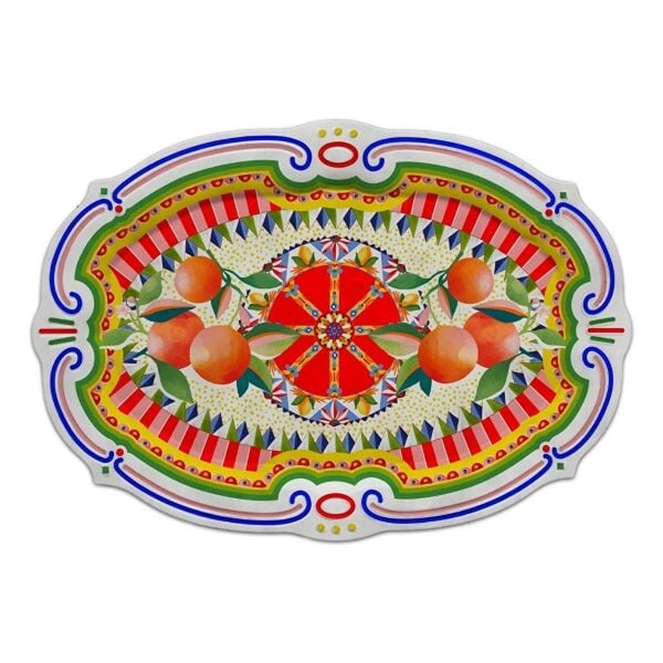 Baci Milano Dolce Vita Oval Servis Tabağı / Tepsi 50 cm, Melamin