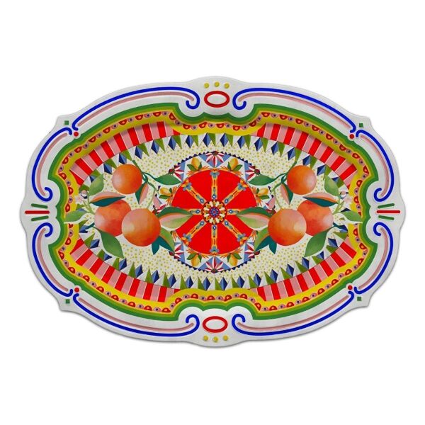 Baci Milano Dolce Vita Oval Servis Tabağı / Tepsi 50 cm, Melamin