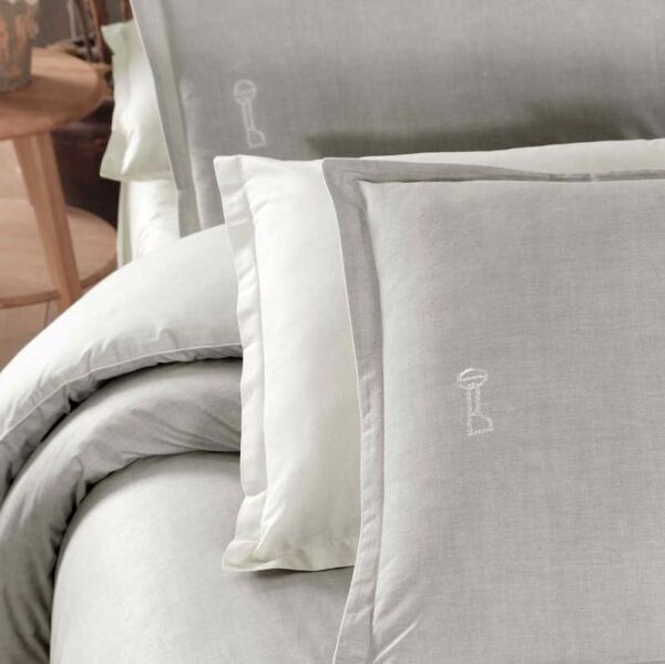 Sarev Sumer Fancy Poplin Nevresim Takımı Bej Çift Kişilik