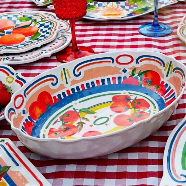 Baci Milano Dolce Vita Oval Servis Kasesi 33 cm, Melamin
