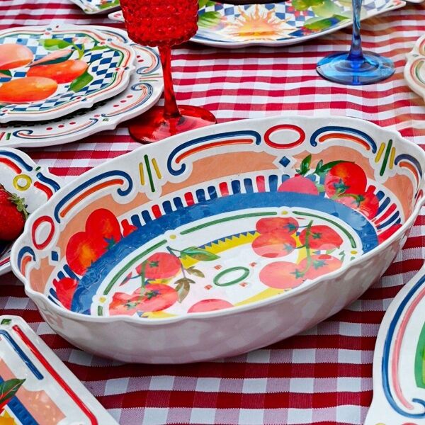 Baci Milano Dolce Vita Oval Servis Kasesi 33 cm, Melamin
