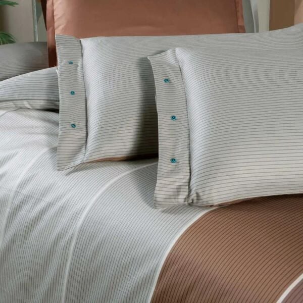 Sarev Benjamin Saten Nevresim Takımı Taba Çift Kişilik