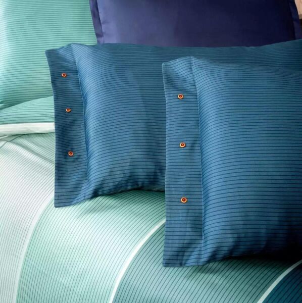 Sarev Benjamin Saten Nevresim Takımı Mavi Çift Kişilik