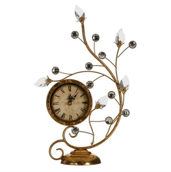 Vitale Kristal Metal Masa Saati 35 x 12 x 47 cm