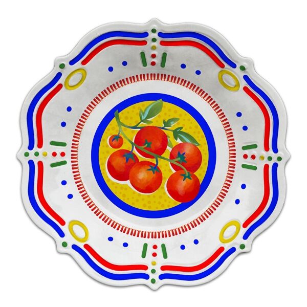 Baci Milano Dolce Vita Tomatos 6'lı Çukur Tabak 23,5 cm Melamin