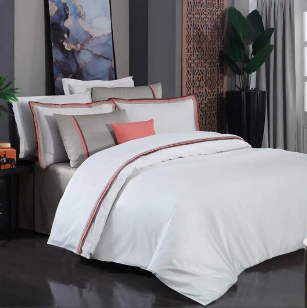 Sarev Minsk Saten Nevresim Bej Çift Kişilik