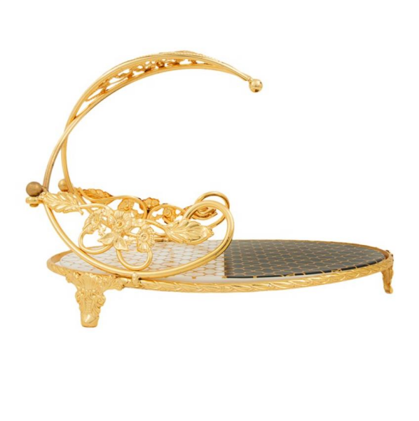 Vitale Siyah Beyaz Dama Seramik Sunumluk 1  32 x 23.5 x  25cm