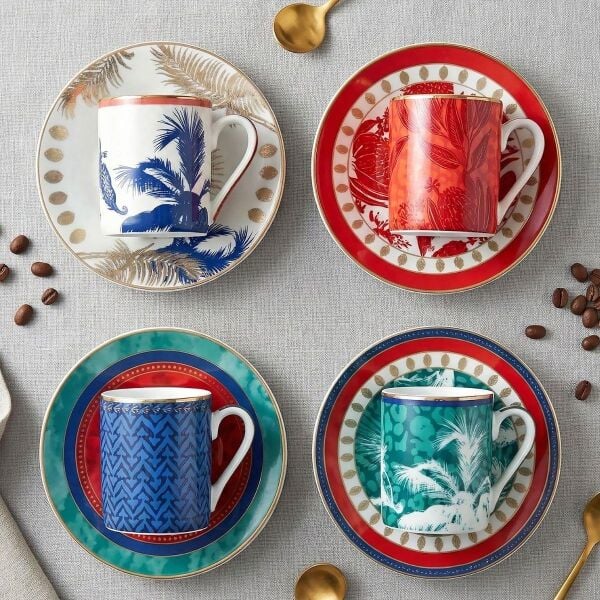 Lucky Art Palmera Bone 4lu Kahve Fincani Seti 100cc