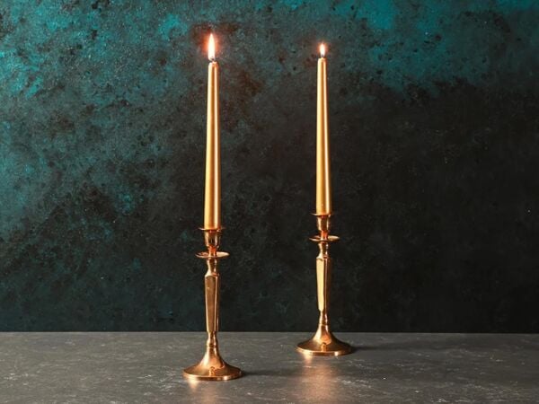 Porland Shine Altın Şamdan Mum 2'Ii set 25cm