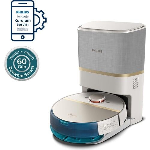 Philips HomeRun 7000 Serisi Aqua XU7100 Çöp İstasyonlu Akıllı Robot Süpürge