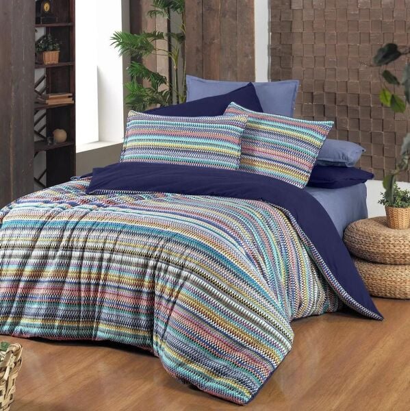 Sarev Dimitro Flanel Nevresim Takımı Çift Kişilik 2 Yastık-Mavi