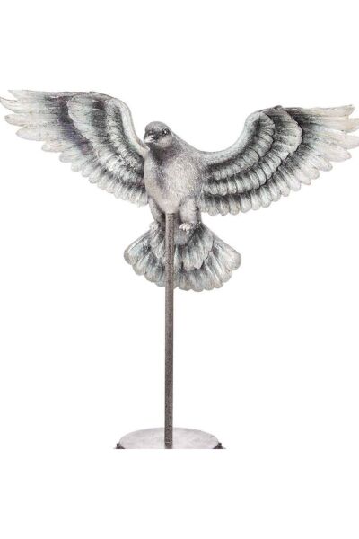 The Mia Biblo Güvercin Standlı Eskitme Nikel 37 cm