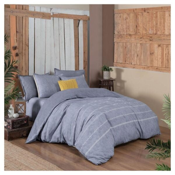 Sarev Shaw Flanel Nevresim Takımı Çift Kişilik 2Yastık-Mavi