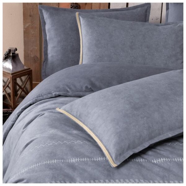 Sarev Shaw Flanel Nevresim Takımı Çift Kişilik 2Yastık-Mavi
