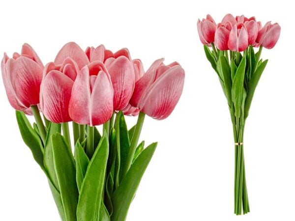 Lamedore Yapay Lale Çiçek Koyu Pembe 30 Cm (10)