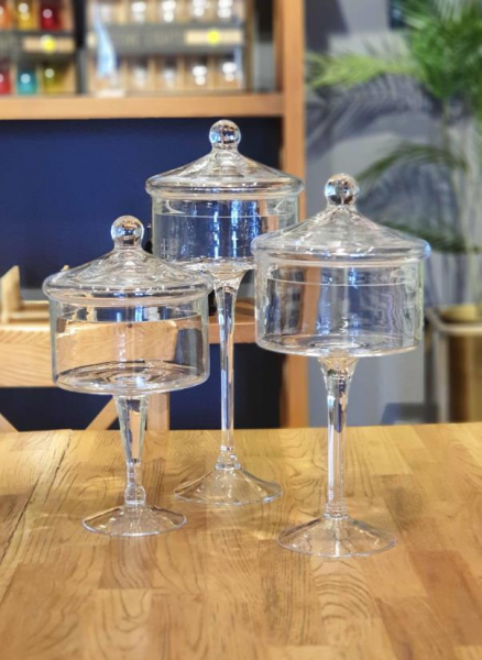 The Mia Cam Kapaklı Ayaklı Şekerlik 33 x 18 x 18 cm