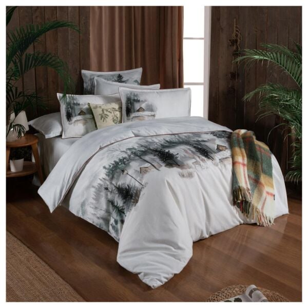 Sarev Connel Flanel Nevresim Takımı Tek Kişilik 1 Yastık-Beyaz