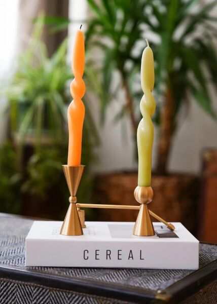 The Mia Brass Pirinç Şamdan 2'li Seti