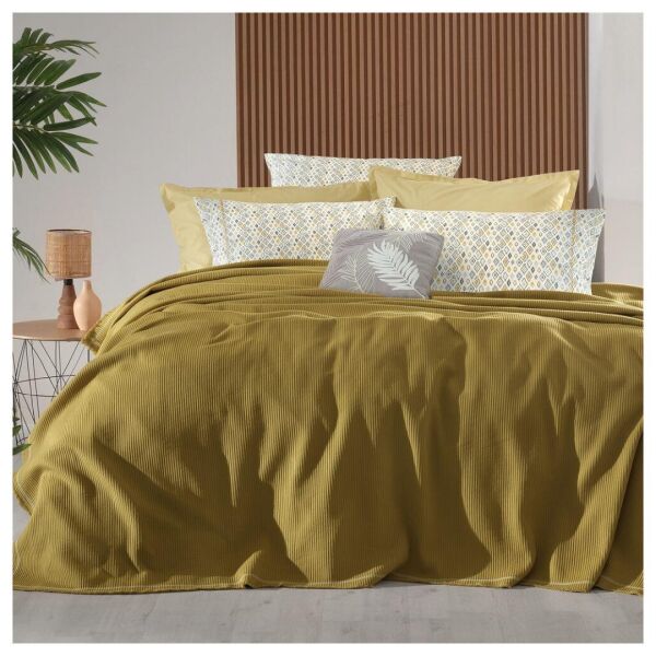 Sarev Abel Pike Takımı Çift Kişilik 2 Yastık-Sarı