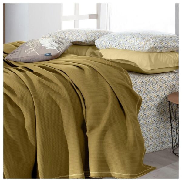 Sarev Abel Pike Takımı Çift Kişilik 2 Yastık-Sarı