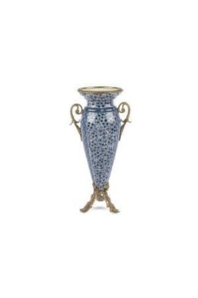 Mikasa Moor Blue Blanc Gold Porselen Vazo 13 x 22 x 43 cm