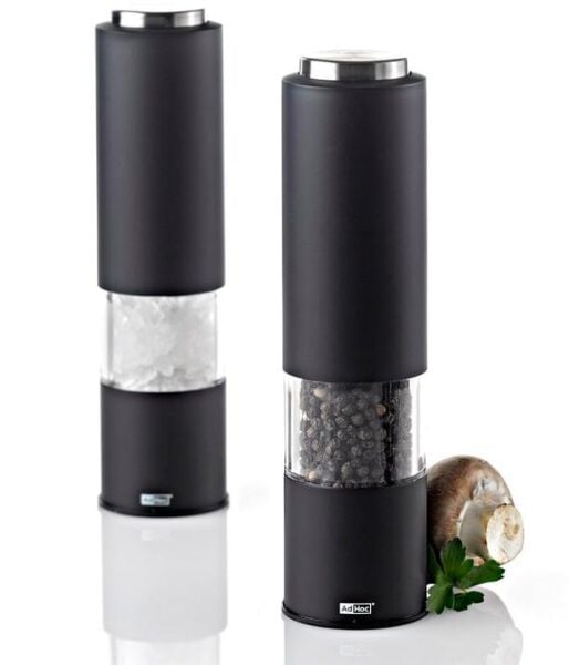 Adhoc Tropica Black Elektrikli Tuz/Biber Değirmeni Siyah